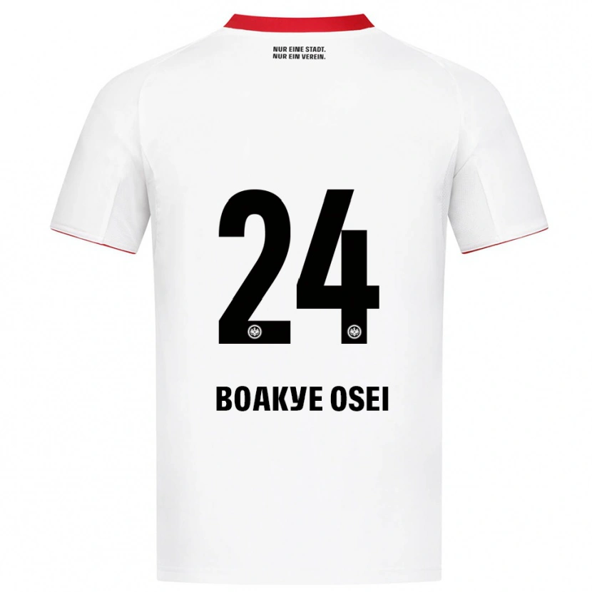 Danxen Criança Camisola Derek Boakye Osei #24 Branco Vermelho Alternativa 2025/26 Camisa