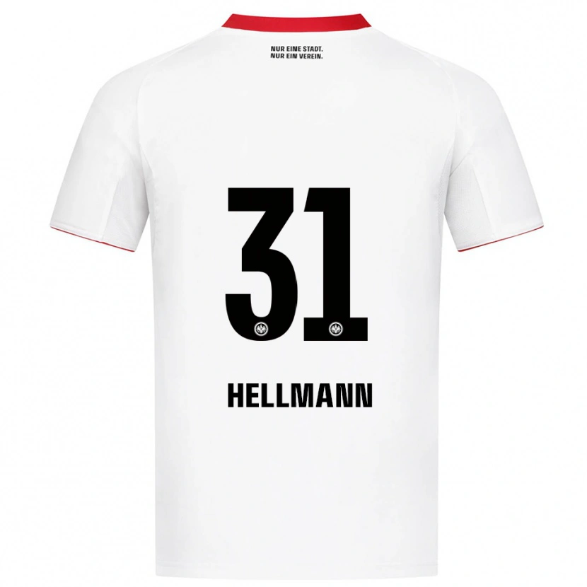 Danxen Criança Camisola Melvin Hellmann #31 Branco Vermelho Alternativa 2025/26 Camisa