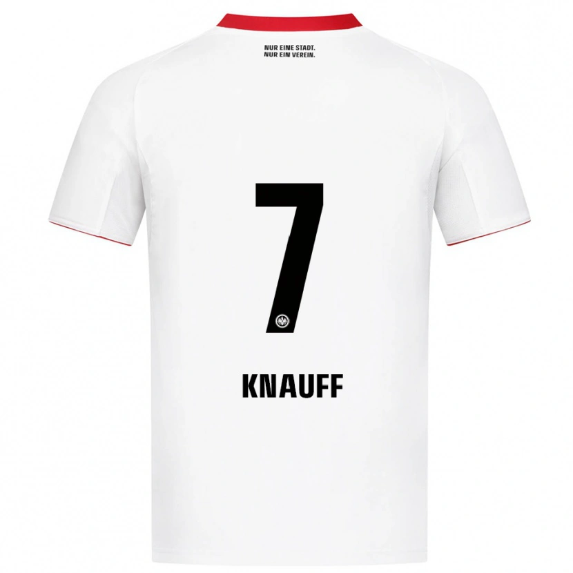 Danxen Criança Camisola Ansgar Knauff #7 Branco Vermelho Alternativa 2025/26 Camisa