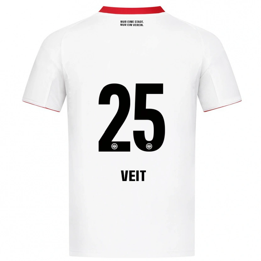 Danxen Criança Camisola Jella Veit #25 Branco Vermelho Alternativa 2025/26 Camisa