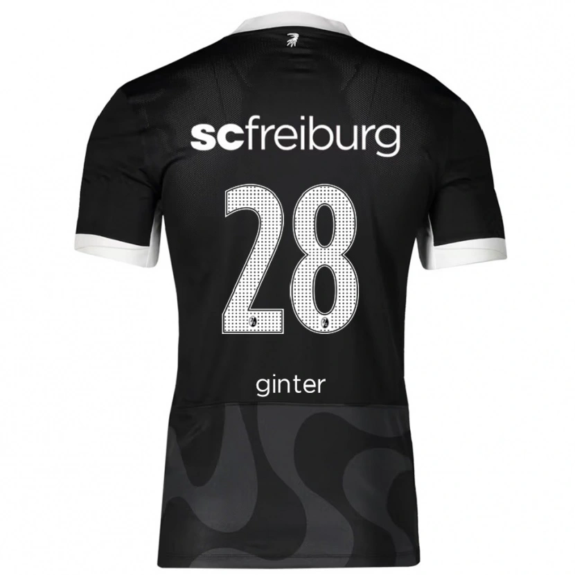 Danxen Criança Camisola Matthias Ginter #28 Preto Branco Alternativa 2025/26 Camisa