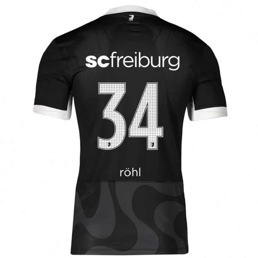 Danxen Criança Camisola Merlin Röhl #34 Preto Branco Alternativa 2025/26 Camisa