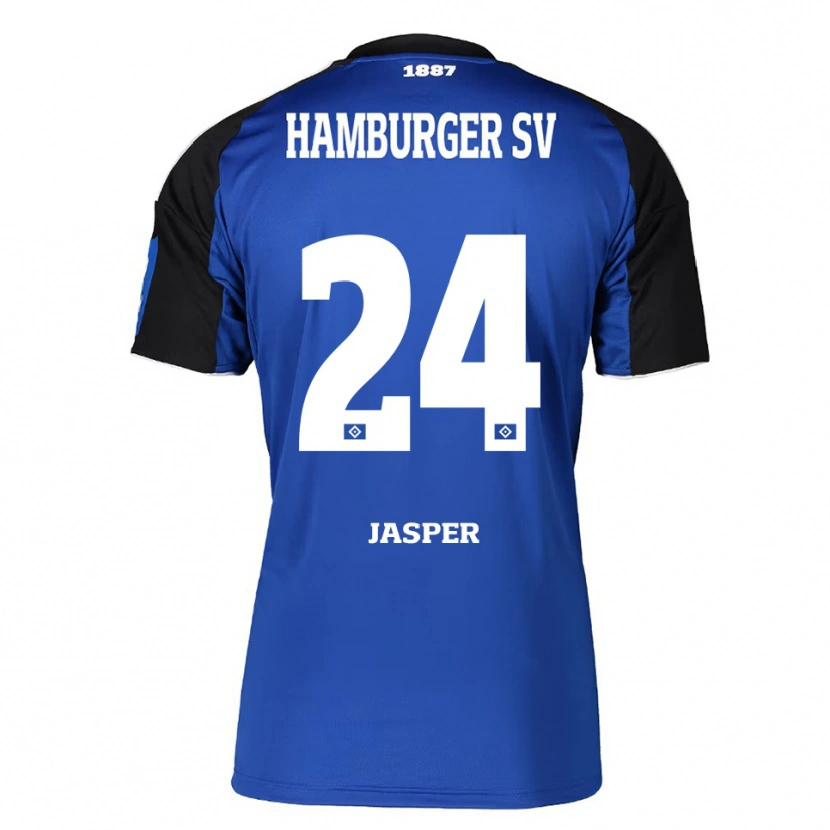 Danxen Criança Camisola Jan-Lukas Jasper #24 Azul Preto Alternativa 2025/26 Camisa