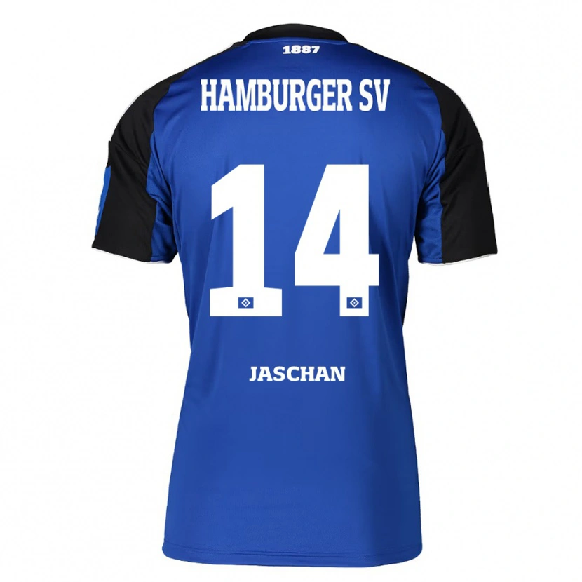 Danxen Criança Camisola Endrik Jaschan #14 Azul Preto Alternativa 2025/26 Camisa