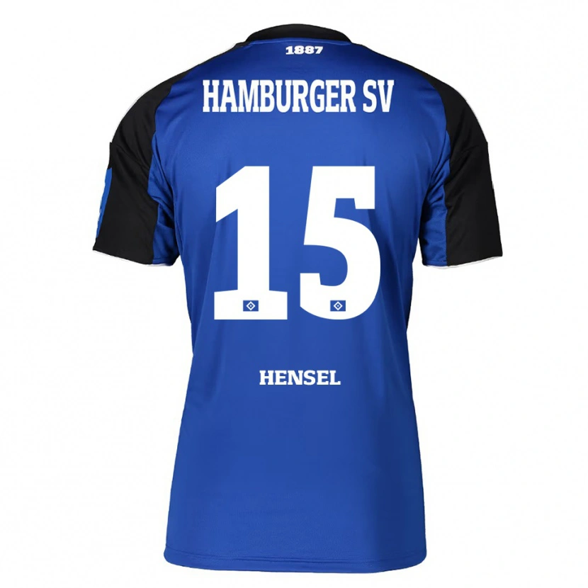 Danxen Criança Camisola Jahnoa Hensel #15 Azul Preto Alternativa 2025/26 Camisa