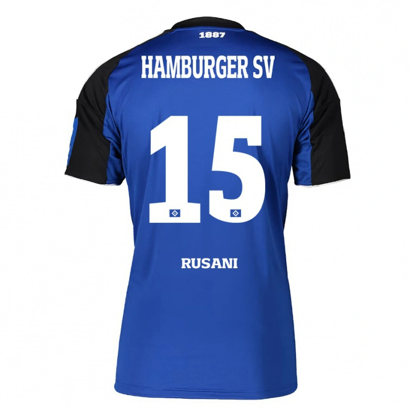 Danxen Criança Camisola Yasin Rusani #15 Azul Preto Alternativa 2025/26 Camisa