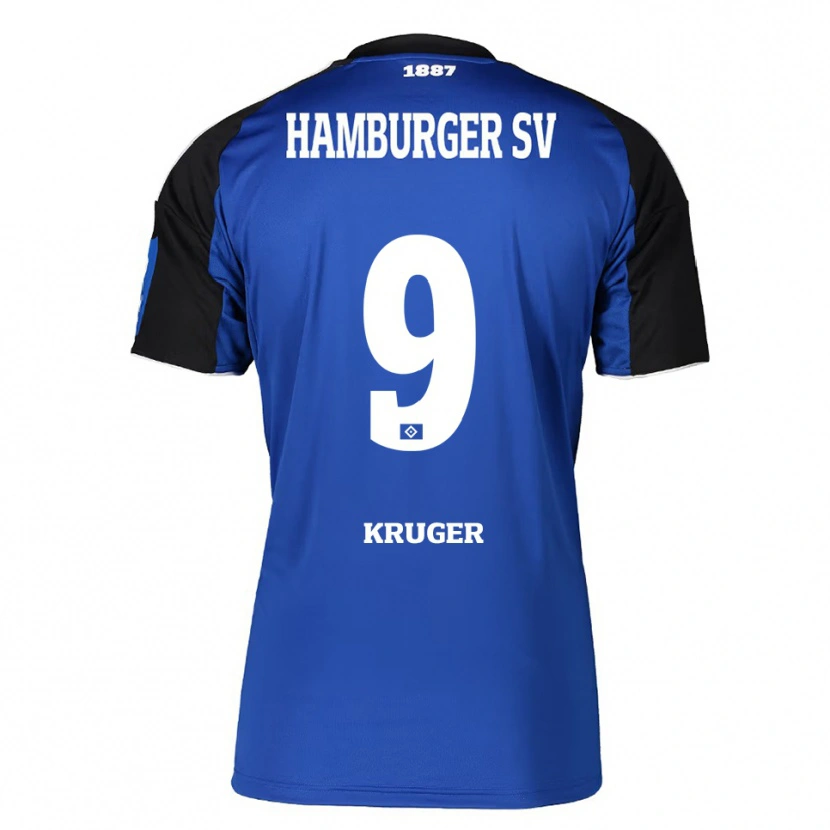 Danxen Criança Camisola Melina Krüger #9 Azul Preto Alternativa 2025/26 Camisa