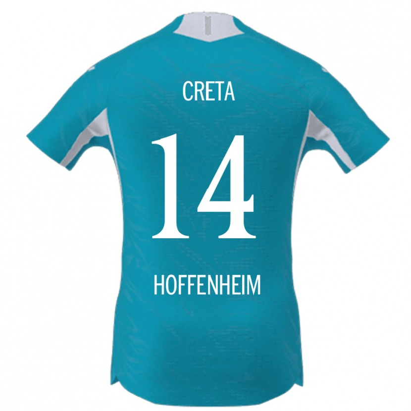 Danxen Criança Camisola David Creța #14 Azul Celeste Alternativa 2025/26 Camisa