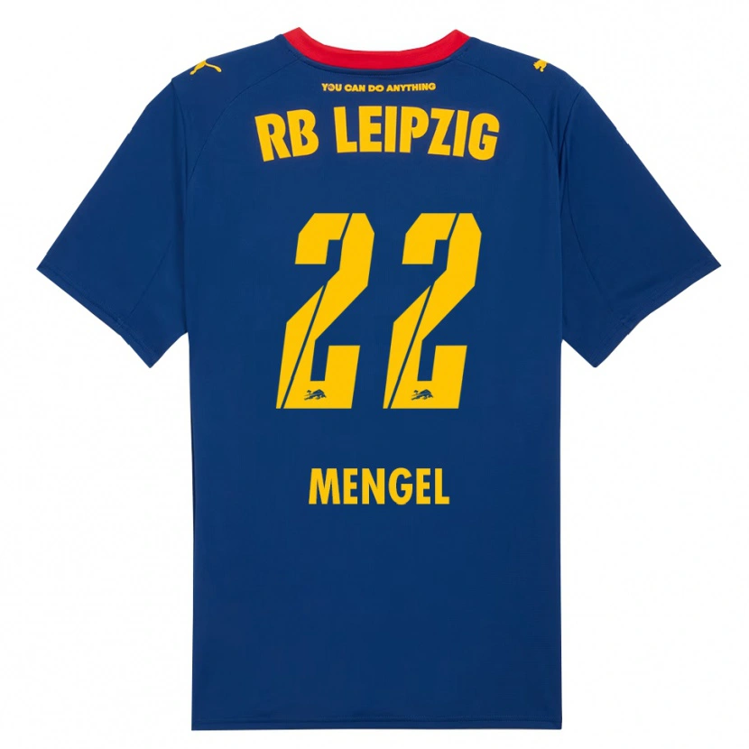 Danxen Criança Camisola Luca Mengel #22 Marinho Vermelho Alternativa 2025/26 Camisa