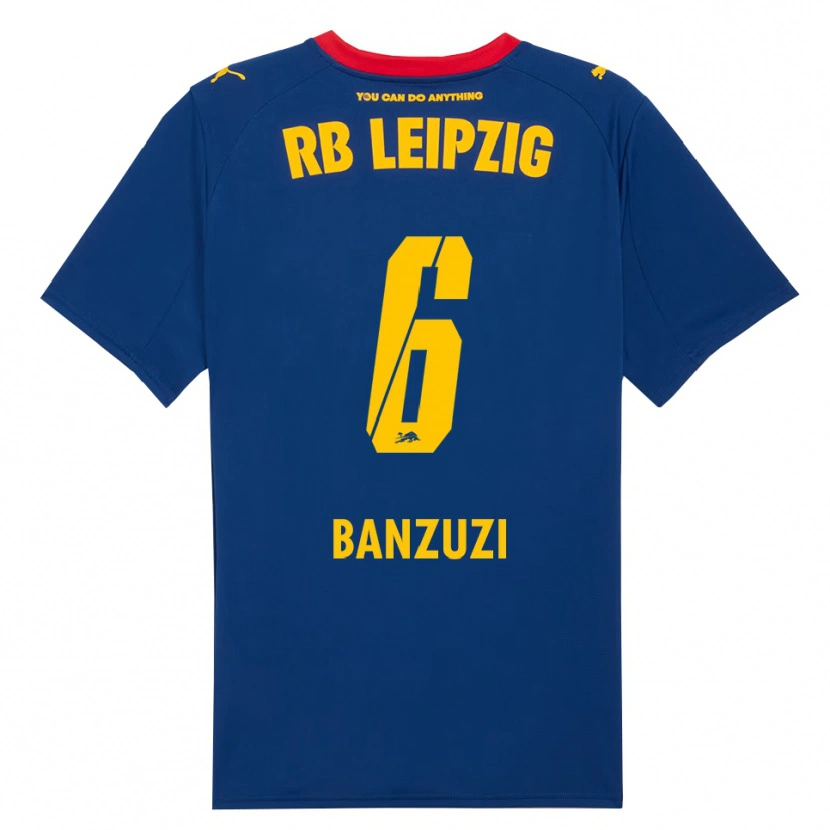 Danxen Criança Camisola Ezechiel Banzuzi #6 Marinho Vermelho Alternativa 2025/26 Camisa