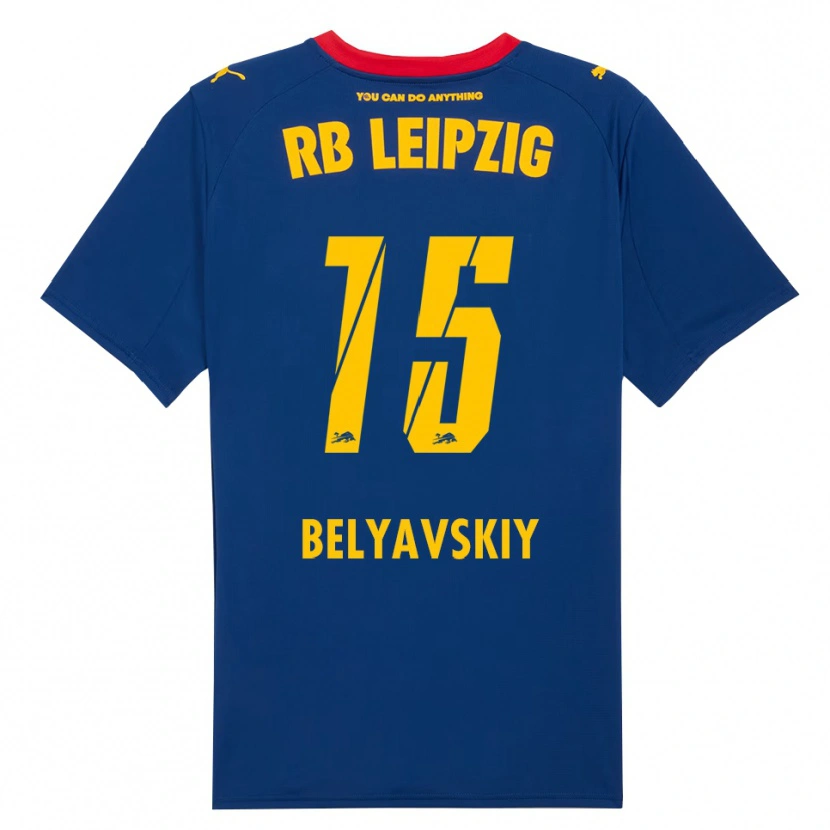 Danxen Criança Camisola David Belyavskiy #15 Marinho Vermelho Alternativa 2025/26 Camisa