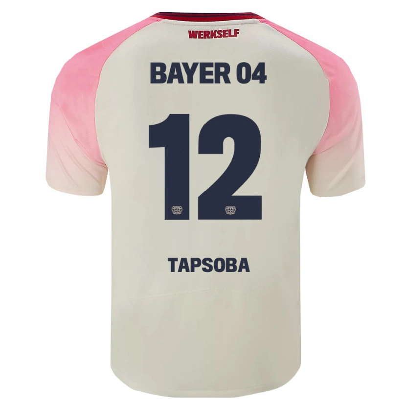 Danxen Criança Camisola Edmond Tapsoba #12 Rosa Branco Sujo Alternativa 2025/26 Camisa