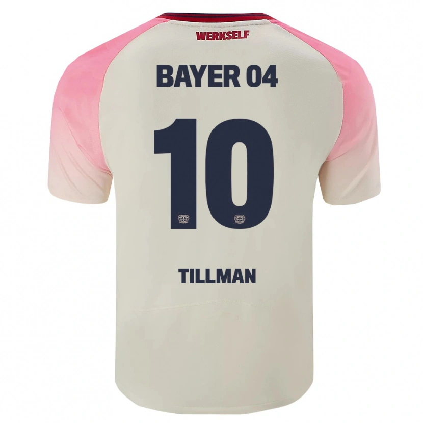 Danxen Criança Camisola Malik Tillman #10 Rosa Branco Sujo Alternativa 2025/26 Camisa