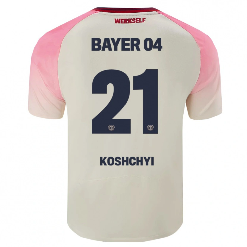 Danxen Criança Camisola Yegor Koshchyi #21 Rosa Branco Sujo Alternativa 2025/26 Camisa