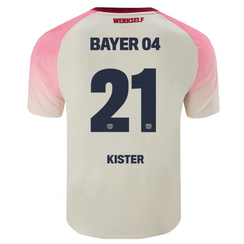 Danxen Criança Camisola Akim Kister #21 Rosa Branco Sujo Alternativa 2025/26 Camisa