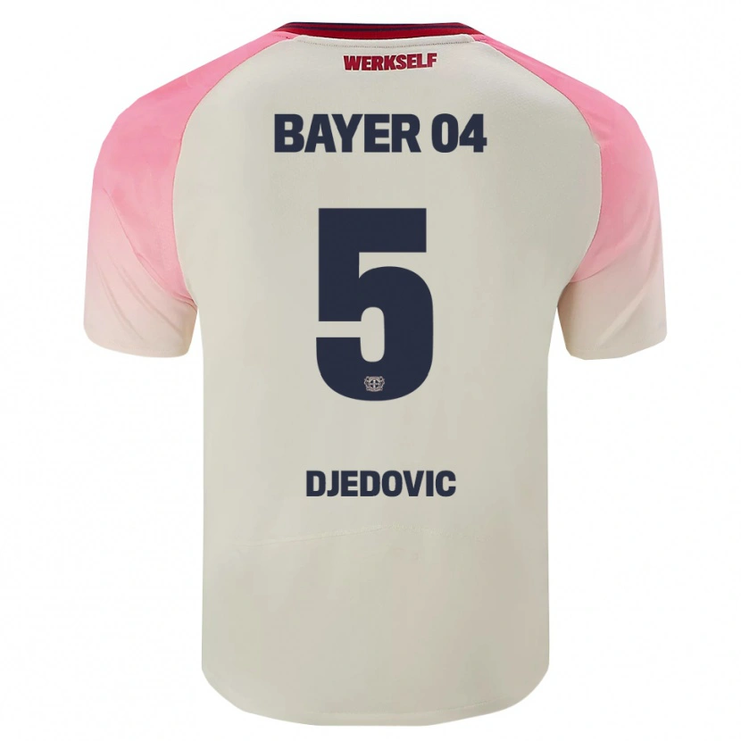 Danxen Criança Camisola Melis Djedovic #5 Rosa Branco Sujo Alternativa 2025/26 Camisa