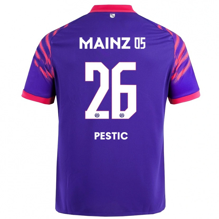 Danxen Criança Camisola Dominik Pestic #26 Marinho Rosa Alternativa 2025/26 Camisa