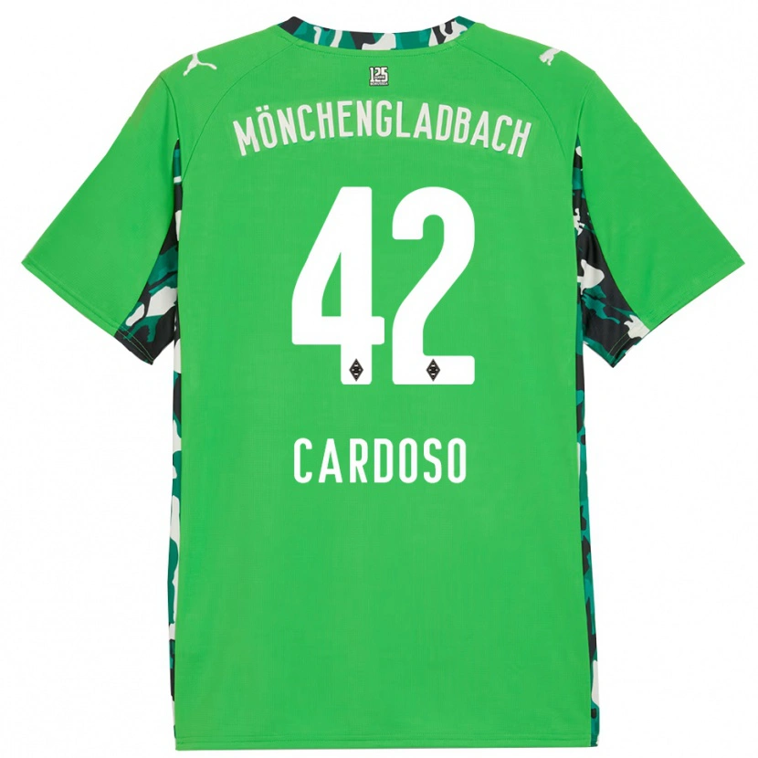 Danxen Criança Camisola Tiago Pereira Cardoso #42 Verde Preto Alternativa 2025/26 Camisa