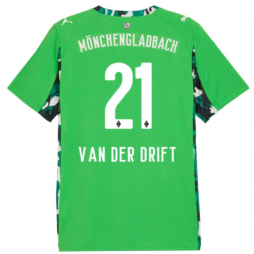 Danxen Criança Camisola Suus Van Der Drift #21 Verde Preto Alternativa 2025/26 Camisa