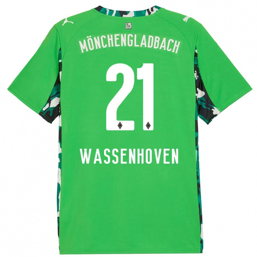 Danxen Criança Camisola Michelle Wassenhoven #21 Verde Preto Alternativa 2025/26 Camisa