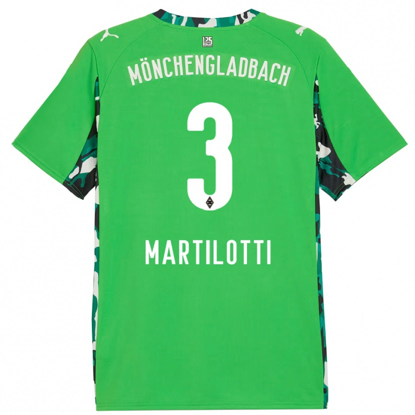 Danxen Criança Camisola Francesco Martilotti #3 Verde Preto Alternativa 2025/26 Camisa