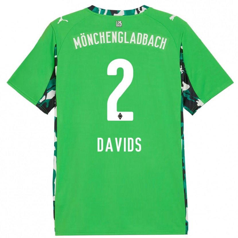 Danxen Criança Camisola Leander Davids #2 Verde Preto Alternativa 2025/26 Camisa