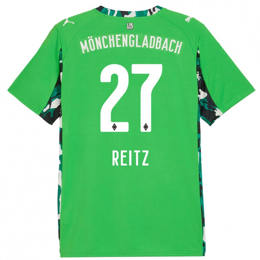 Danxen Criança Camisola Rocco Reitz #27 Verde Preto Alternativa 2025/26 Camisa