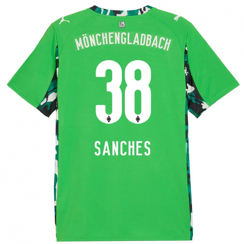 Danxen Criança Camisola Yvandro Borges Sanches #38 Verde Preto Alternativa 2025/26 Camisa
