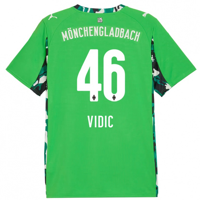 Danxen Criança Camisola Nico Vidic #46 Verde Preto Alternativa 2025/26 Camisa