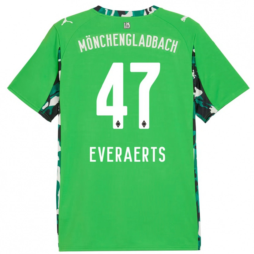 Danxen Criança Camisola Kim Everaerts #47 Verde Preto Alternativa 2025/26 Camisa