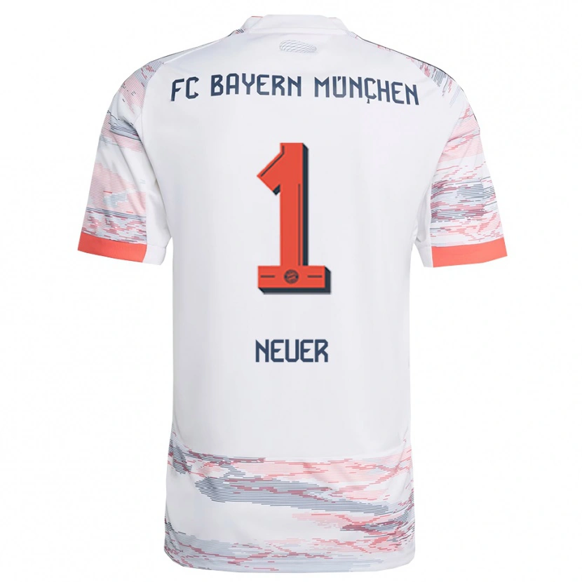 Danxen Criança Camisola Manuel Neuer #1 Branco Cinza Alternativa 2025/26 Camisa