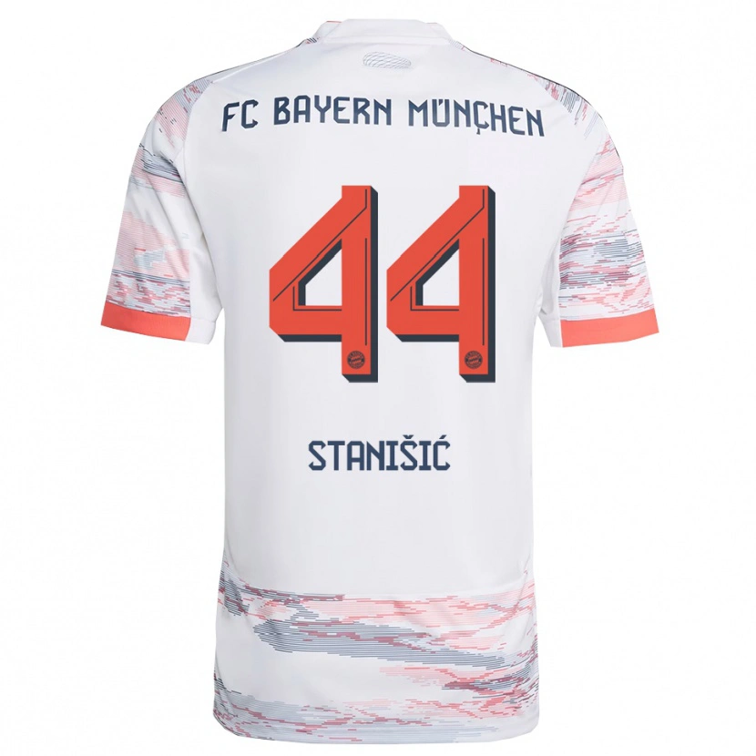 Danxen Criança Camisola Josip Stanisic #44 Branco Cinza Alternativa 2025/26 Camisa