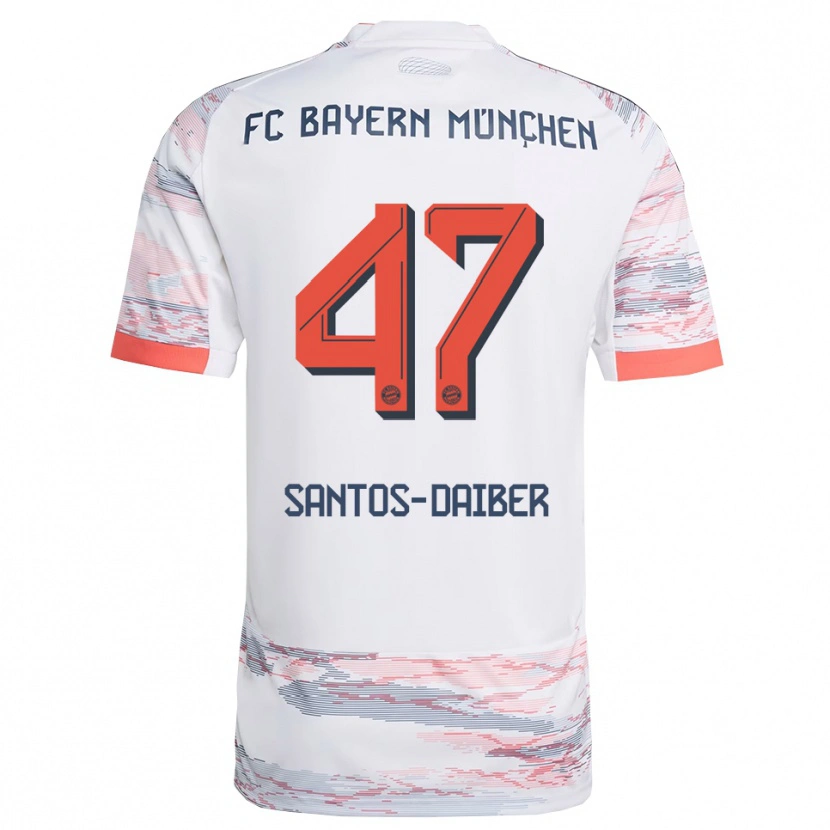 Danxen Criança Camisola David Santos Daiber #47 Branco Cinza Alternativa 2025/26 Camisa