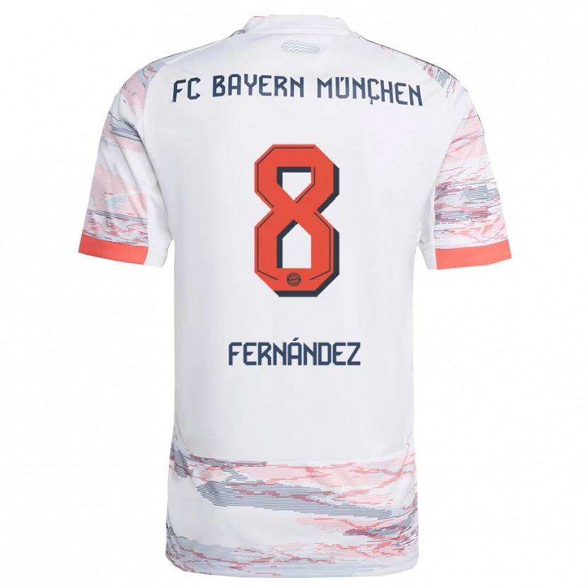 Danxen Criança Camisola Javier Fernández #8 Branco Cinza Alternativa 2025/26 Camisa