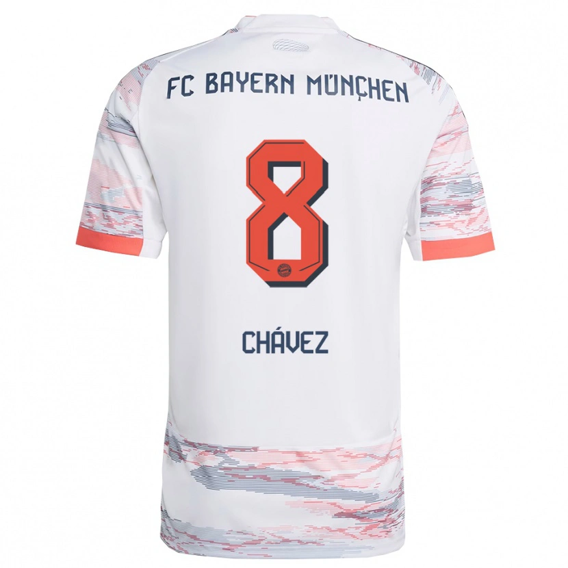Danxen Criança Camisola Felipe Chávez #8 Branco Cinza Alternativa 2025/26 Camisa