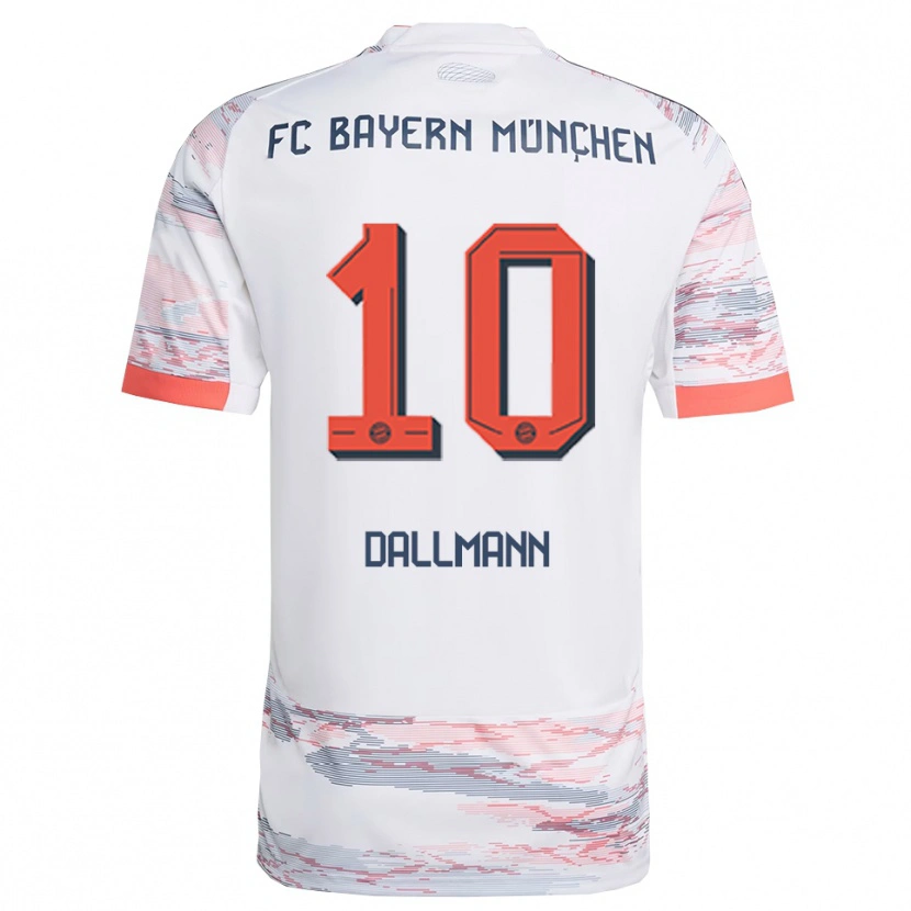 Danxen Criança Camisola Linda Dallmann #10 Branco Cinza Alternativa 2025/26 Camisa