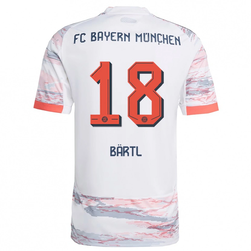 Danxen Criança Camisola Jannis Bärtl #18 Branco Cinza Alternativa 2025/26 Camisa