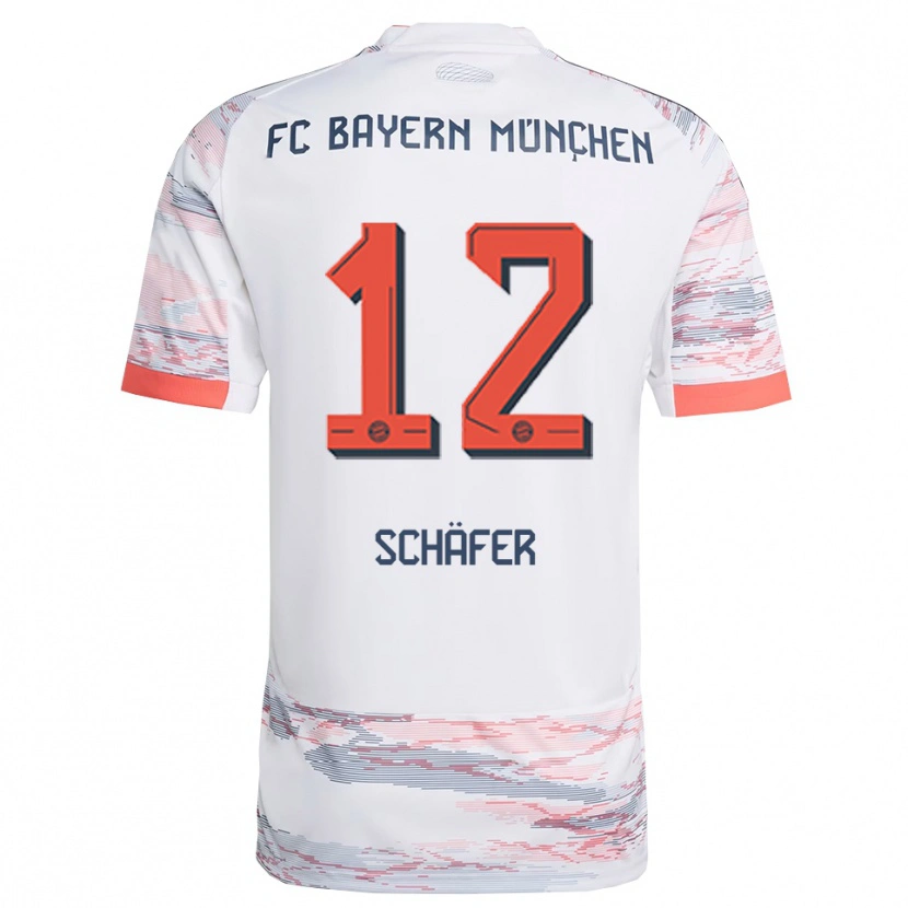Danxen Criança Camisola Luis Schäfer #12 Branco Cinza Alternativa 2025/26 Camisa