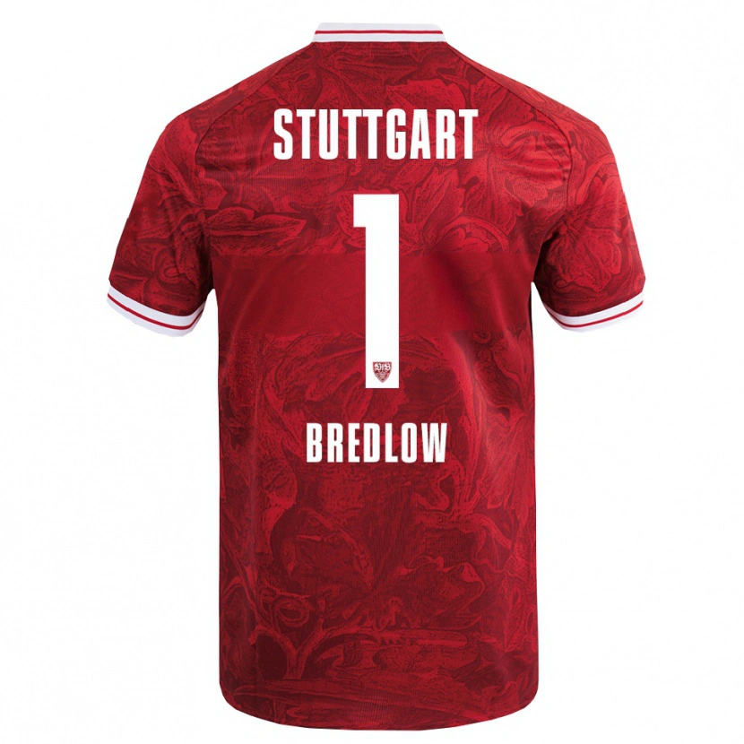 Danxen Criança Camisola Fabian Bredlow #1 Vermelho Preto Alternativa 2025/26 Camisa