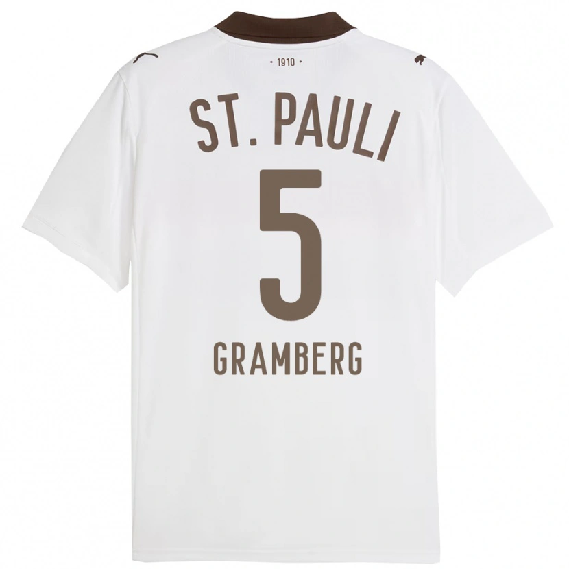 Danxen Criança Camisola Jamel Gramberg #5 Branco Vermelho Alternativa 2025/26 Camisa