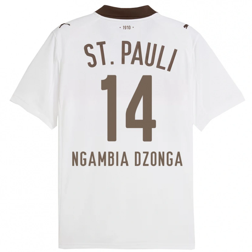 Danxen Criança Camisola Sisco Ngambia Dzonga #14 Branco Vermelho Alternativa 2025/26 Camisa
