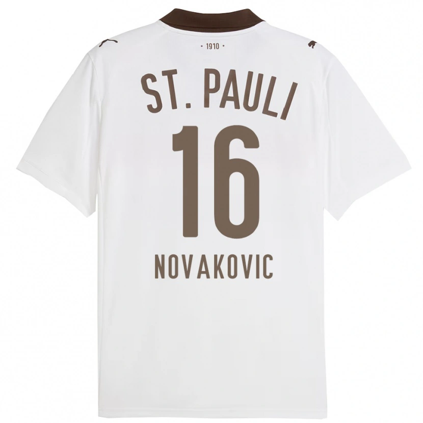 Danxen Criança Camisola Milivoje Novakovic #16 Branco Vermelho Alternativa 2025/26 Camisa