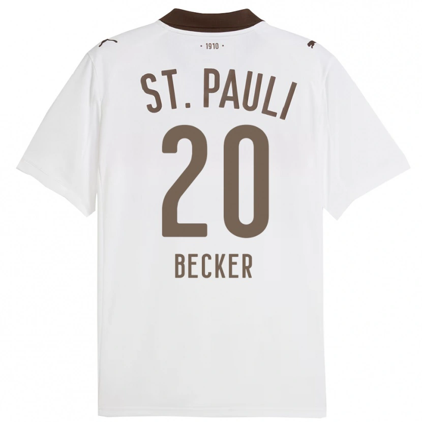 Danxen Criança Camisola Jesper Becker #20 Branco Vermelho Alternativa 2025/26 Camisa