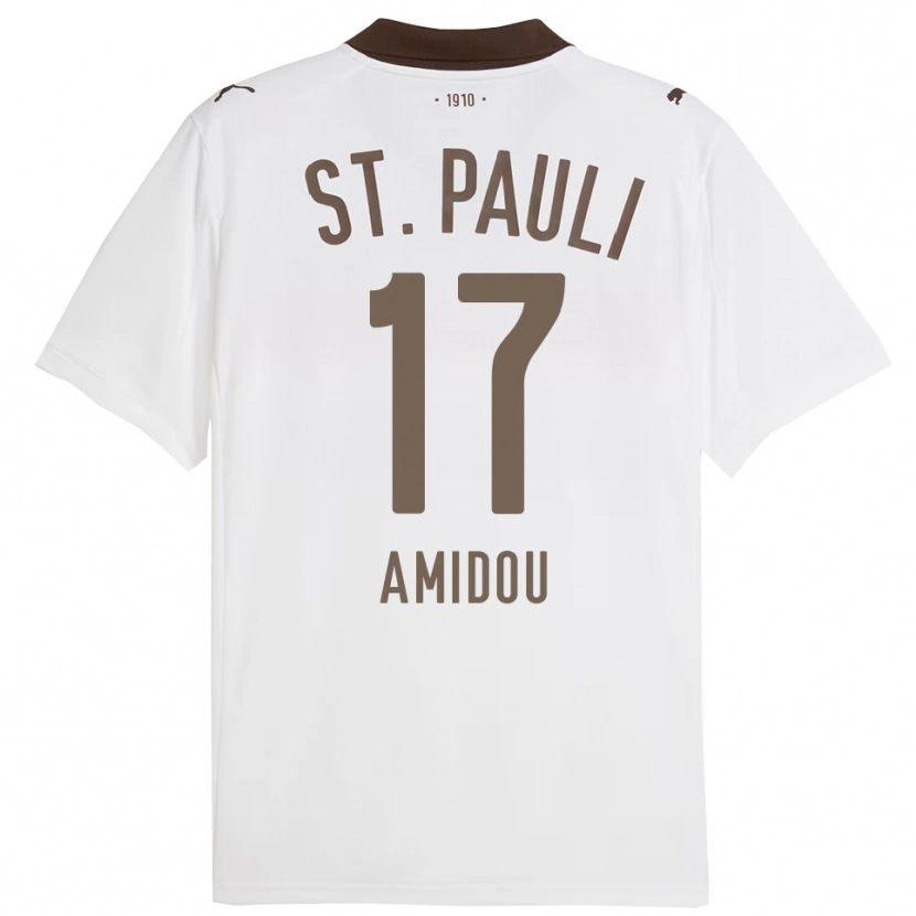 Danxen Criança Camisola Amir Amidou #17 Branco Vermelho Alternativa 2025/26 Camisa