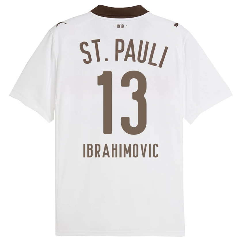 Danxen Criança Camisola Ajdin Ibrahimovic #13 Branco Vermelho Alternativa 2025/26 Camisa