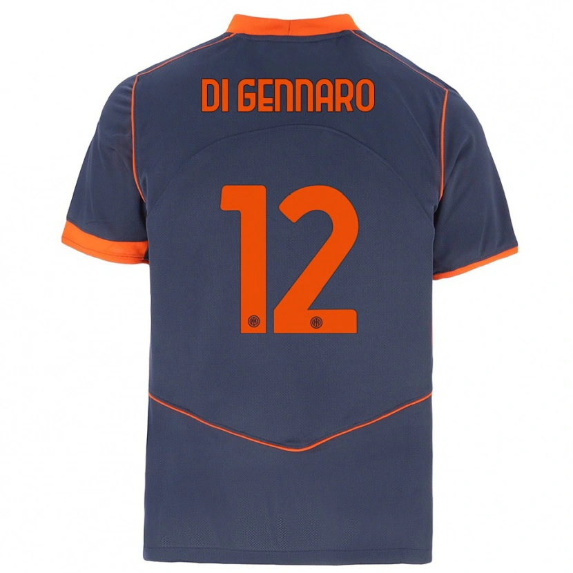 Danxen Criança Camisola Raffaele Di Gennaro #12 Cinza Laranja Terceiro 2025/26 Camisa