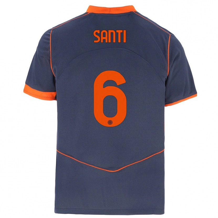 Danxen Criança Camisola Irene Santi #6 Cinza Laranja Terceiro 2025/26 Camisa
