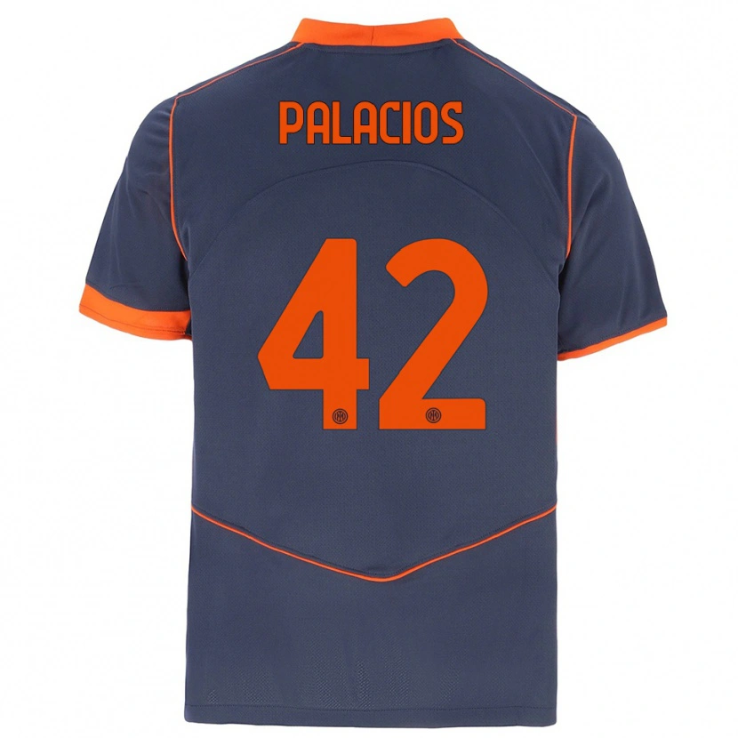 Danxen Criança Camisola Tomás Palacios #42 Cinza Laranja Terceiro 2025/26 Camisa