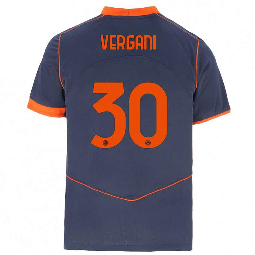 Danxen Criança Camisola Bianca Vergani #30 Cinza Laranja Terceiro 2025/26 Camisa
