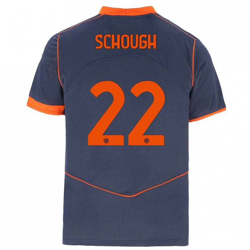 Danxen Criança Camisola Olivia Schough #22 Cinza Laranja Terceiro 2025/26 Camisa